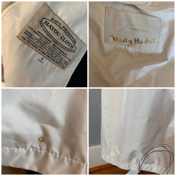 VINTAGE Misty Harbor Cream Trench Coat 80’s USA 8 - Picture 4 of 7